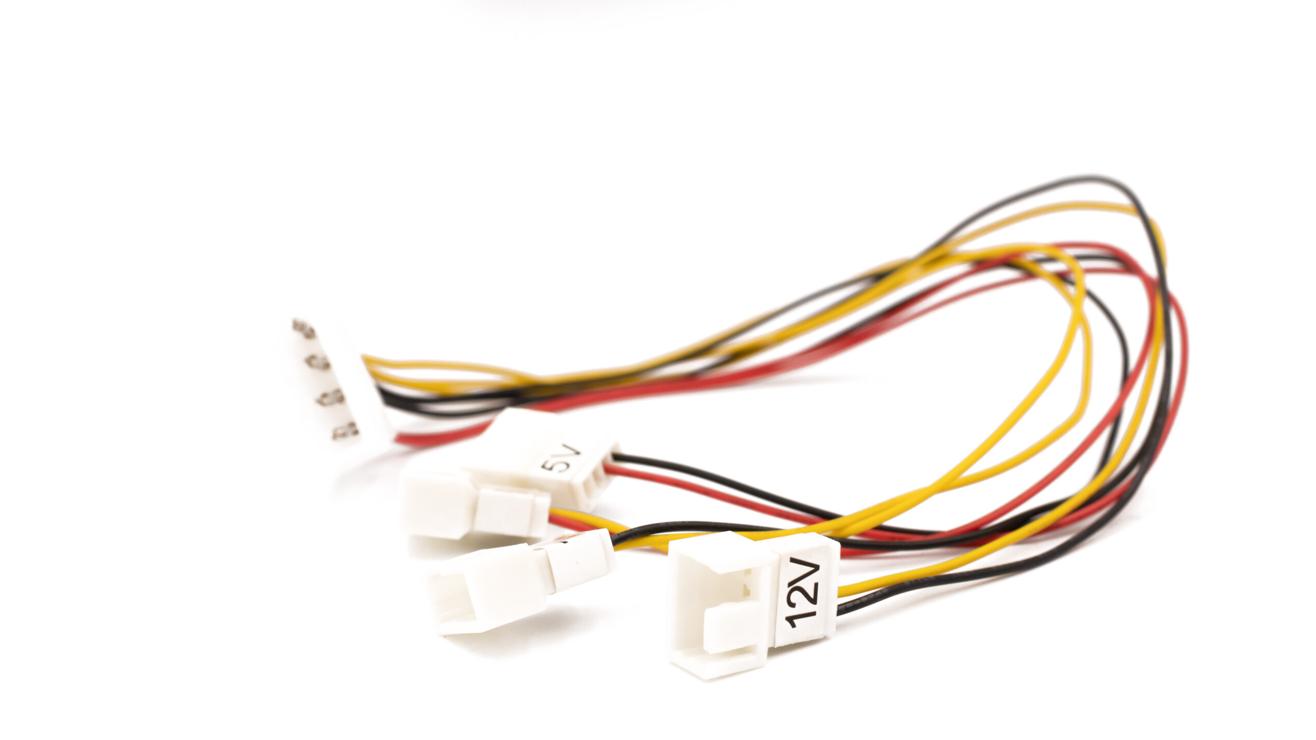 Male molex connector to 2 pins 12v, 7v and 5v molex cables